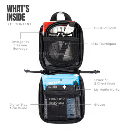 MY MEDIC Everyday Carry First Aid Kit - Emergency Survival Essentials, Medical Supplies & Accessories Bag for Travel Car, Home, Boat, Camper or Backpack - Coyote