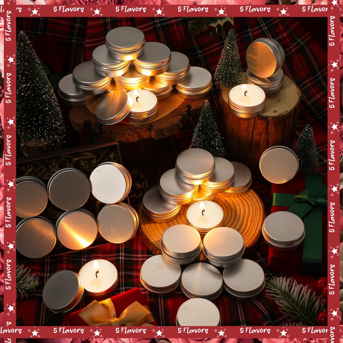 MTLEE 50 Pcs Wedding Scented Candles Gift Travel Tin Candle Aromatherapy Candle for Christmas Winter Baby Shower Favors Wedding Gifts