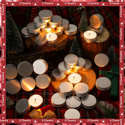 MTLEE 50 Pcs Wedding Scented Candles Gift Travel Tin Candle Aromatherapy Candle for Christmas Winter Baby Shower Favors Wedding Gifts