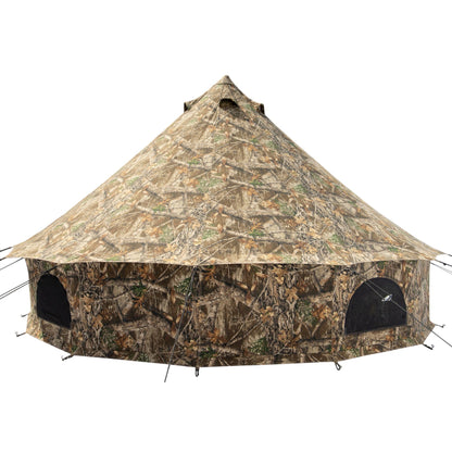 WHITEDUCK Regatta Canvas Bell Tent - w/StoveJack, Waterproof, 4 Season Luxury Camping and Glamping Yurt Tent Outdoor (20' (6M), Water Repellent, Realtree Edge)