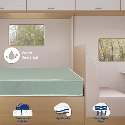 Greaton, 8-Inch High Density Foam RV Mattress Replacement with Vinyl Cover, Medium Firm, Travel Camper Trailer Truck and Bunk, Pressure-Relief Support, Made in USA, 75" x 30"