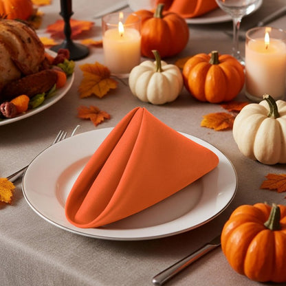 Utopia Home [24 Pack, Orange] Cloth Napkins 18x18 Inches, 100% Polyester Hemmed Edges, Washable and Reusable Ideal for Parties, Weddings and Dinners
