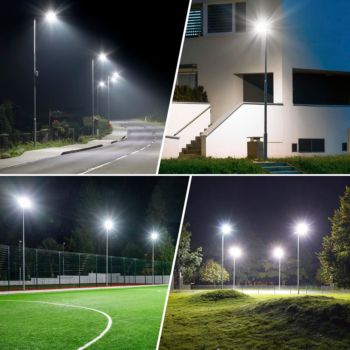 Deepn Solar Street Light, Commercial Grade Solar Lights Outdoor IP67 Waterproof, 8700W LED Flood Security Lights Motion Sensor & Dusk to Dawn Outdoor Lighting for Parking Lots, Streets & Yard, 1 Pack