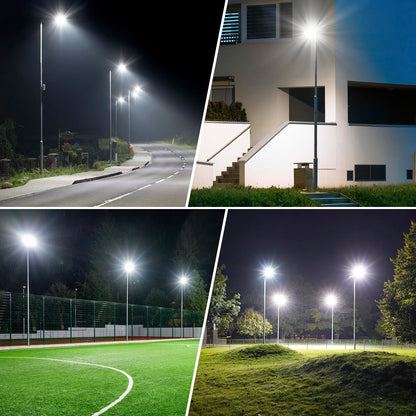 Deepn Solar Street Light, Commercial Grade Solar Lights Outdoor IP67 Waterproof, 8700W LED Flood Security Lights Motion Sensor & Dusk to Dawn Outdoor Lighting for Parking Lots, Streets & Yard, 1 Pack