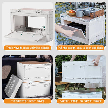 Ergocar Multi -Function Folding Storage Box,Which Can Stack The Storage Box, Suitable For Camping Supplies Storage, Snack Storage, Car Trunk