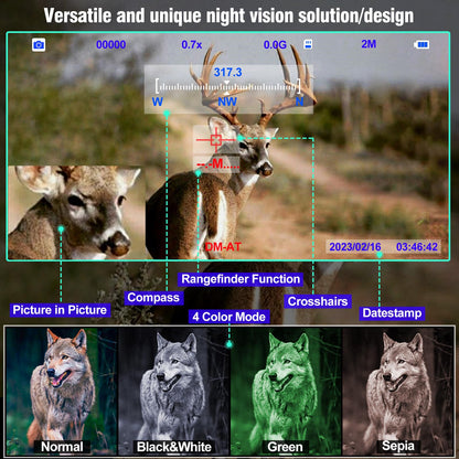 Crangcam 4K Day & Night Vision Binoculars/Goggles with Rangefinder & Compass, 6000mAh Rechargeable, 32GB TF Card, 5X Zoom & 42mm Lens for Hunting Camping Hiking