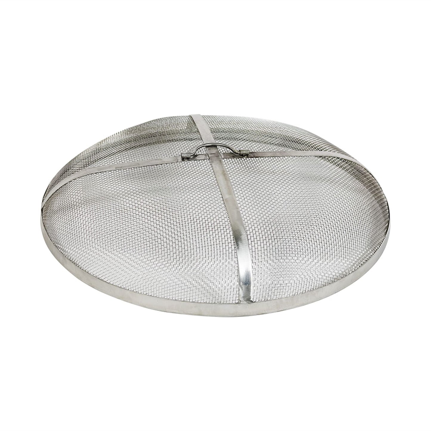 Sunnydaze Round Fire Pit Screen Cover - 30-Inch Stainless Steel Mesh Fire Pit Spark Screen - Spark Lid Top Cover with Handle
