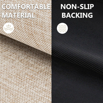 LEKEEPGO Ultra Thin Indoor Door Mat - Non-Slip Rubber Backing | Washable 17"x29" Khaki Entry Mat
