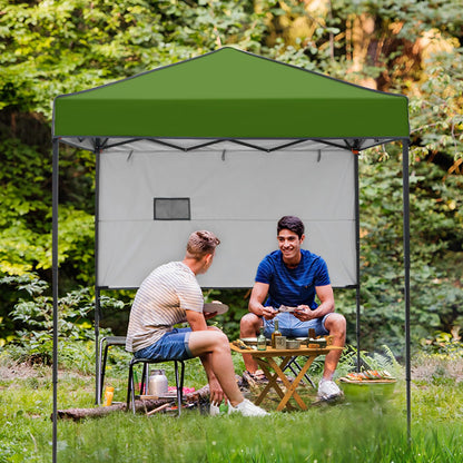 COOS BAY 6x4 Pop Up Canopy Tent with Adjustable Side Wall, Easy Setup Lightweight Portable Sun Shelter for Beach, Camping & Small Spaces, Grass Green