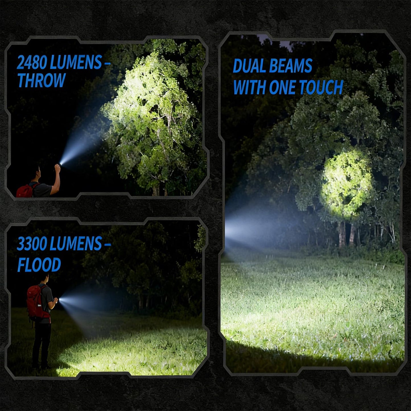 JETBeam E28 Flat EDC Flashlight, 3300 LM Rechargeable Multi-Mode LED with RGB/UV/LED Model, IPX8 Waterproof Magnetic Base, 350H Runtime, Floodlight & Spotlight for Emergency & Work