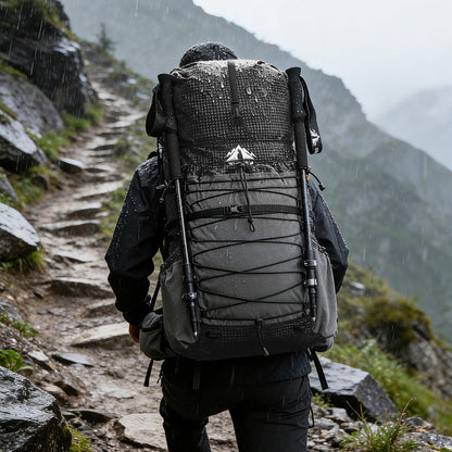 Night Cat Internal-frame Hiking Backpcack: 50L / 60L / 70L Roll Top Lightweight Travel Backpack with Rain Cover for Men Women Hiking Camping Backpacking Black