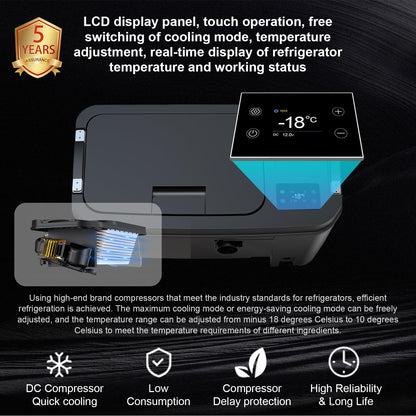 Car Refrigerator for Tesla Model Y 12V Fridge Cooler 2019-2025,21QT(20L) Car Freezer -4℉-50℉ for outdoor Travel/Camping/Home Use with Touch button control quality Compressor low Noise,Fast Cool.