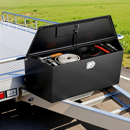 VEVOR Trailer Tongue Box, Heavy Duty Trailer Tongue Tool Box Storage Organizer with Lock & Keys, Utility Tool Chest for Pickup Truck Bed, RV, SUV, Off-Road Vehicle, Steel, 49" x 13.9" x 18.5"