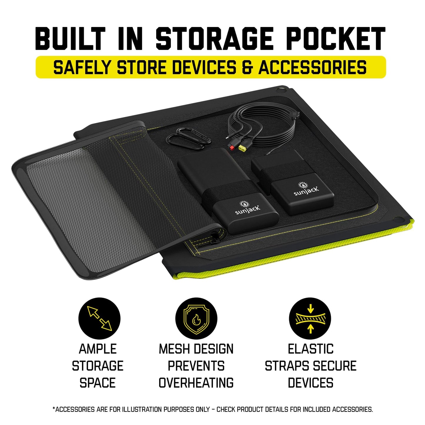 SunJack – 40 Watt Foldable Solar Panel, ETFE Waterproof Portable Solar Panel with Kickstands, USB-C PD30W, USB-A QC3.0, DC Output, Solar Panels for Camping, Hiking, Emergency Power