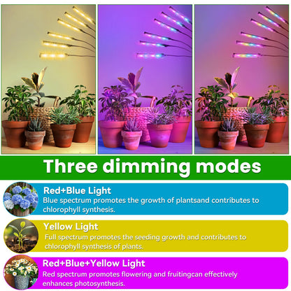 630 LEDs Grow Lights for Indoor Plants, Kalolary Full Spectrum Plant Light with Timer 3/6/9/12/15/18H & 10 Brightness Levels LED Plant Growing Lamps with Tripod Stand