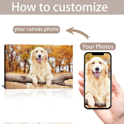 Skiennix Custom Canvas Prints - Personalized Photo Wall Art for Family & Pets | 30x20 Framed Gift