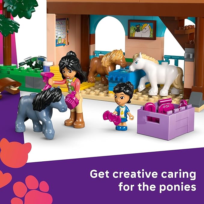 LEGO Friends Pony Ranch &amp Stable Pretend Play Building Toy - Playset with 3 Horse Toys for Creative Storytelling - Birthday Gift Idea for Girls &amp Boys Ages 7+ Who Love Horse Stuff - 42654