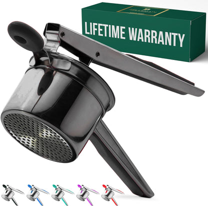 Bellemain 15 oz Black Potato Ricer - Heavy-Duty Stainless Steel Masher for Perfect Mashed Potatoes