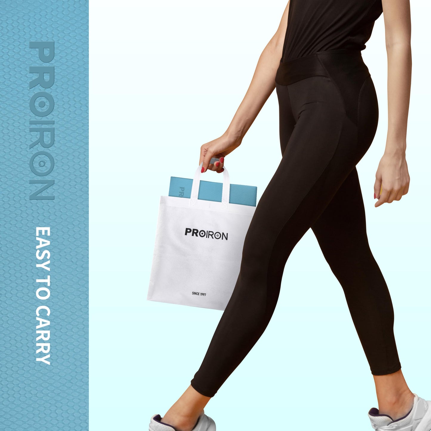 PROIRON Foldable 72"x24"x0.24"(6mm) TPE Yoga Mat,NOT PVC!!!-Folding Yoga Mat Thick for Home Workout & Travel, Eco-Friendly TPE Non Slip Yoga Mats with Storage Bag,Portable Yoga Mat for Home Gym, Pilates, Fitness,Stretching-turquoise