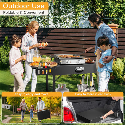 Baotree Outdoor Pizza Oven Table for Blackstone Griddle, Grill Cart Pizza Oven Stand, Foldable Cart Table with Wheels for Ninja, Cuisinart, Gozney, Solo Stove, BBQ Prep Tables Station, 46"x22"x29"