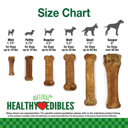 Nylabone Healthy Edibles Natural Dog Chews Long Lasting Roast Beef Flavor Treats for Dogs, Small/Regular (2 Count)