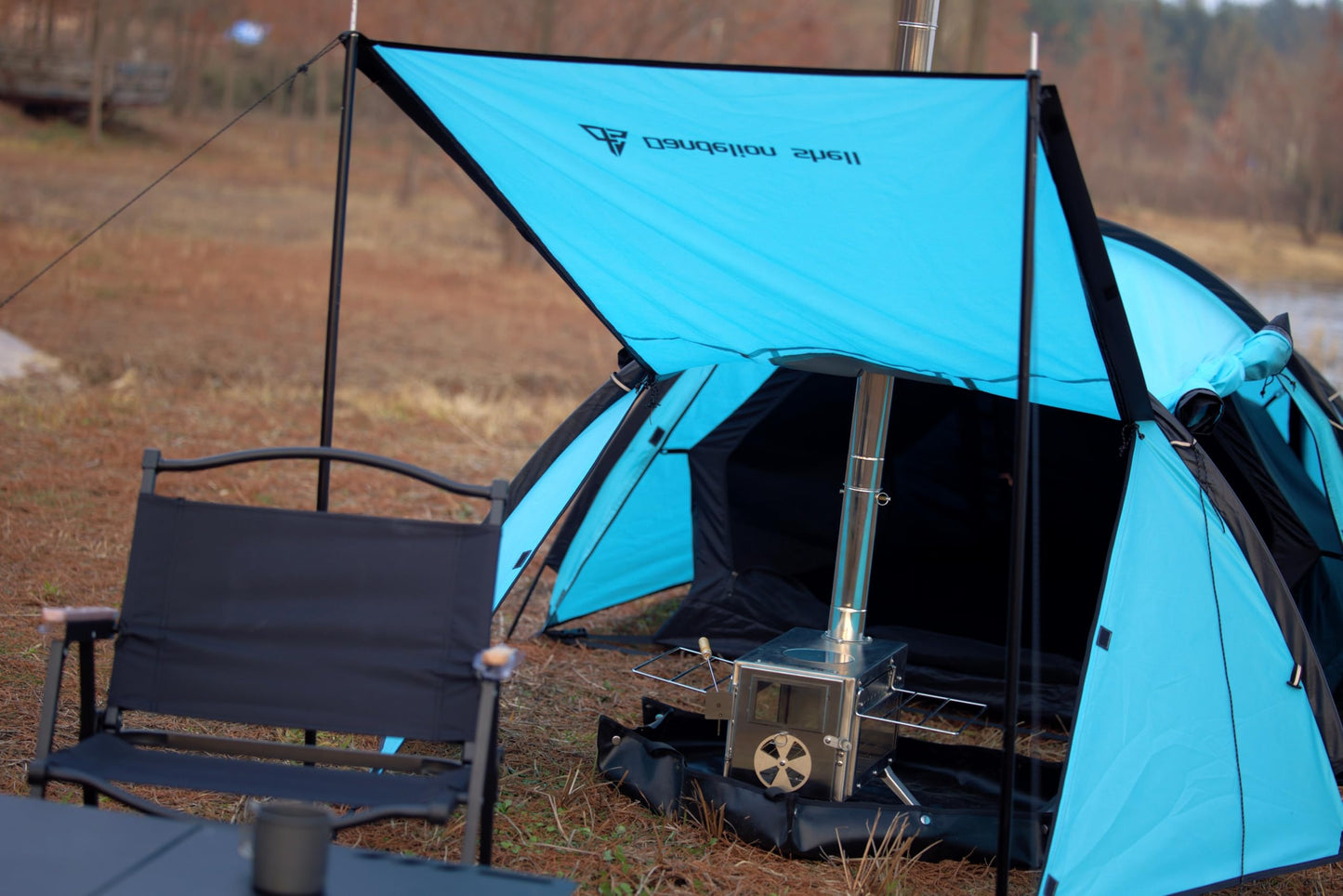 Dandelion Shell Hot Tent with Stove Jack Camping Winter 4 Season Tent 1-2 Person Backpacking for Camping Hiking Hunting Fishing Waterproof Windproof Lightweight 153 x 67 x 43 (inches)