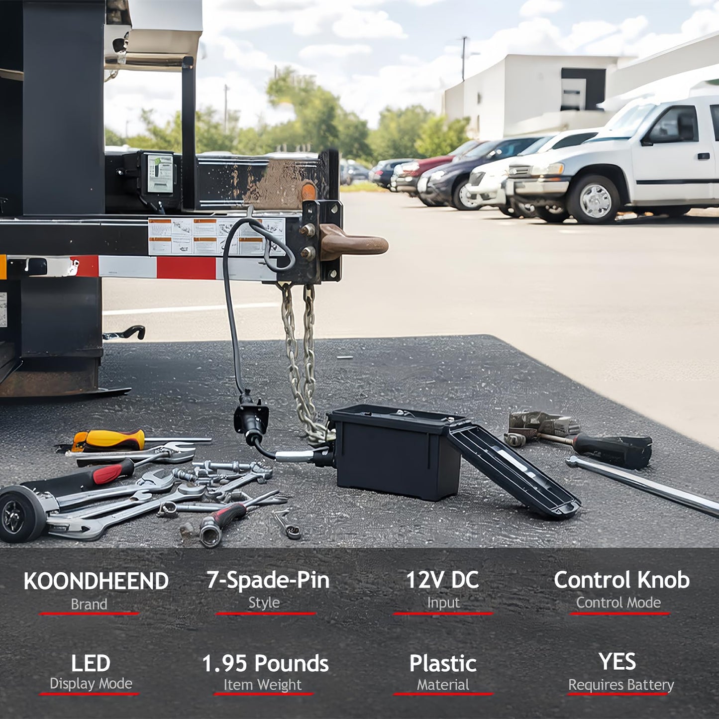 9101 Trailer Light Tester Box (7-Way Spade Pin Style with Trailer Plug Adapter) Test Trailer Lighting and Brake Systems | Trailer Plug Tester Avoid Blown fuses and Light Tester