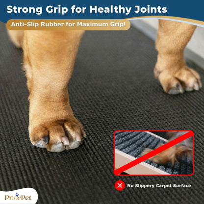 Dog Ramp for Couch – Non-Slip, Sturdy Build Foldable Wooden Dog Ramp – Supports up to 200 lbs – 7 Adjustable Heights (14"–20.5") – Enhanced Stability – Birchwood Pet Ramp for Small Dogs – Gray