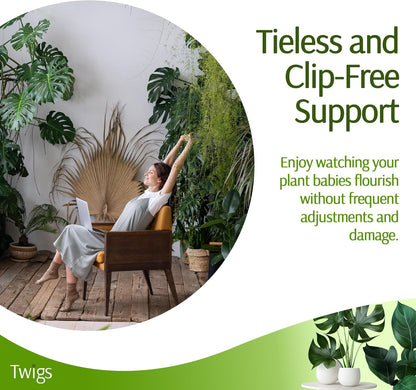 Twigs GA - Stackable Monstera Plant Support Stakes | Climbing Support for Indoor & Outdoor Use - 17" L, 5 Pack