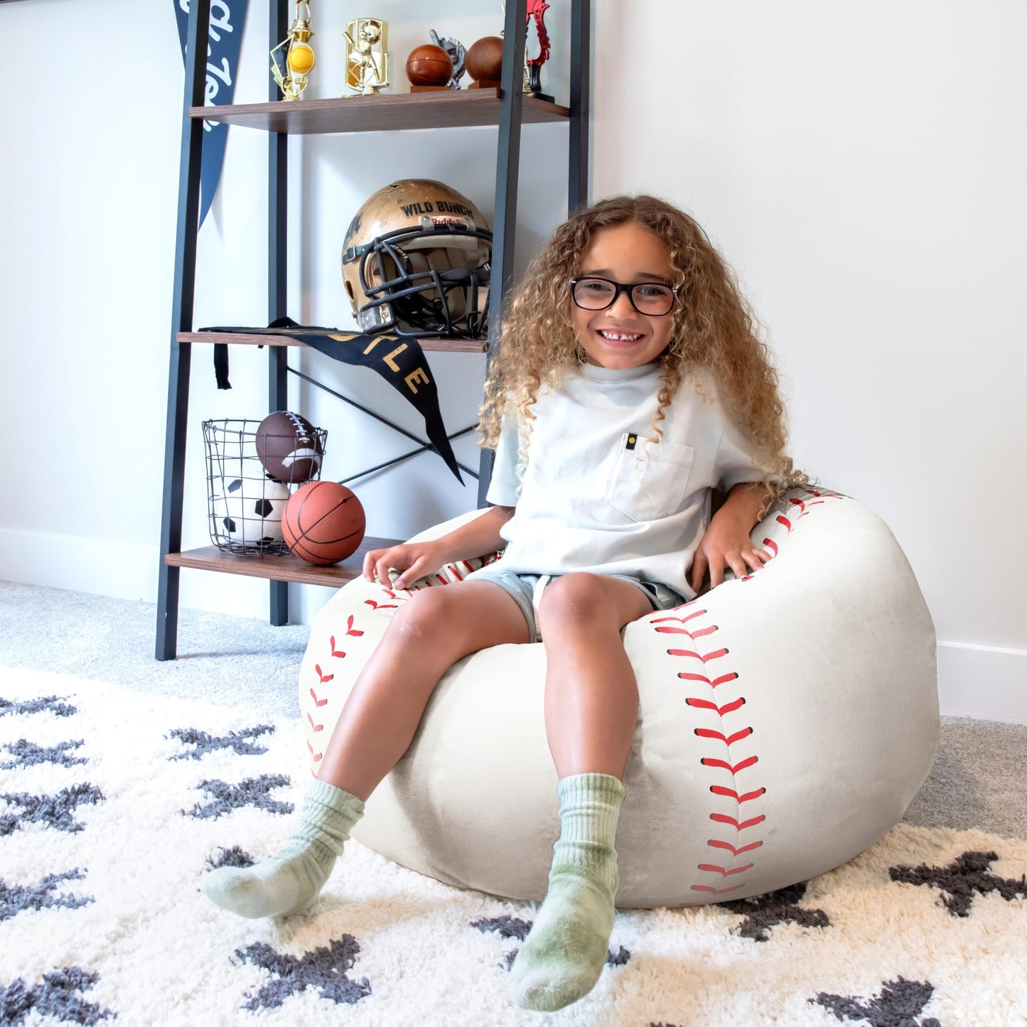 Big Joe Classic Bean Bag Chair, Mini Clouds Oat Smartmax, Durable Polyester Nylon Blend, 2 feet Round