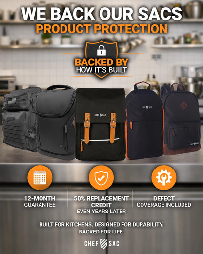Chef Knife Bag Tactical Backpack XL, 30+ Pocket Knife Carrying Case for Chefs and Culinary Tools, Patented Retention Panels with Hook-and-Loop System, YKK Zippers, Fits 12in Knives