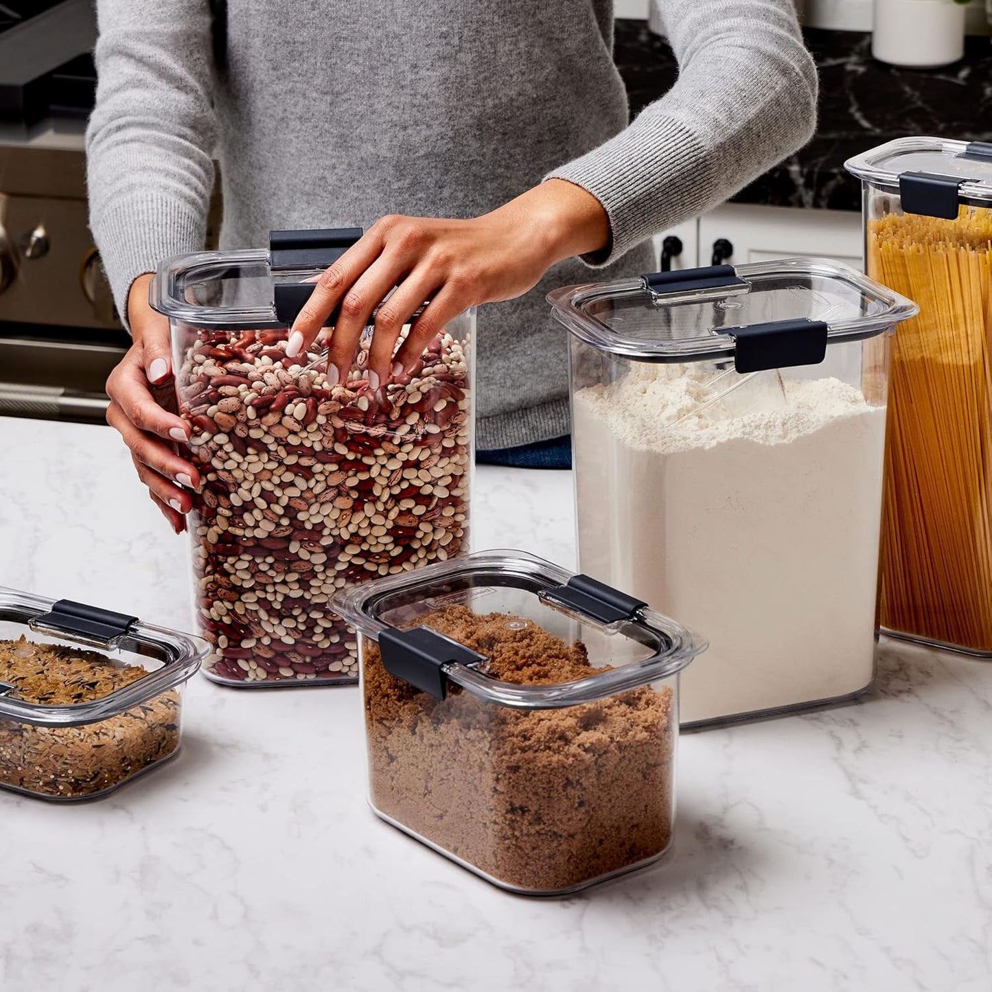 Rubbermaid Brilliance 14-Piece Food Storage Container Set - Airtight, BPA-Free for Kitchen & Pantry Organization