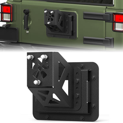 Jeep Wrangler Spare Tire Mount for JK & JKU 2007 - 2018 (2/4 Doors), Carbon Steel Tire Carrier Holds up to 37” Tires, Anti-Rust Dual Coating