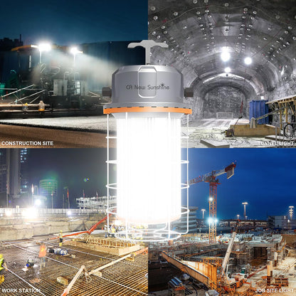 400W LED Temporary Work Light，56000Lumens 5000K Daylight White ON/Off Switch & Hook, IP65 Dust & Waterproof,Portable Hanging Construction Site Light for Jobsite, Warehouse, Workshop, Outdoor Projects