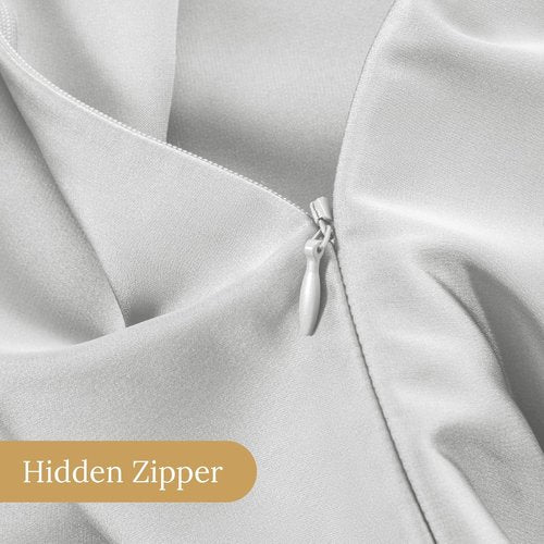 INFIIXSO Mulberry Silk Pillowcase - Ultra Smooth & Soft for Hair and Skin | Standard Size 20x26 Inches, Light Grey