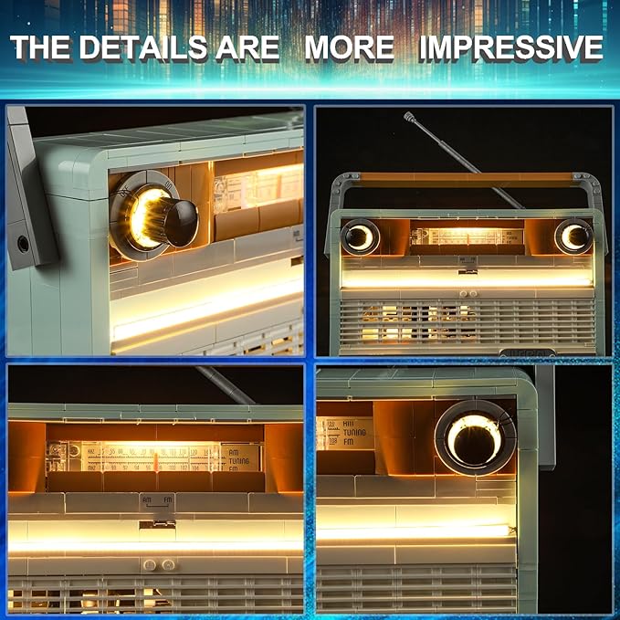 LED Light Kit for Lego 10334 Retro Radio Set Compatible with Lego 10334 Building Blocks Model(Not Include Blocks Set)