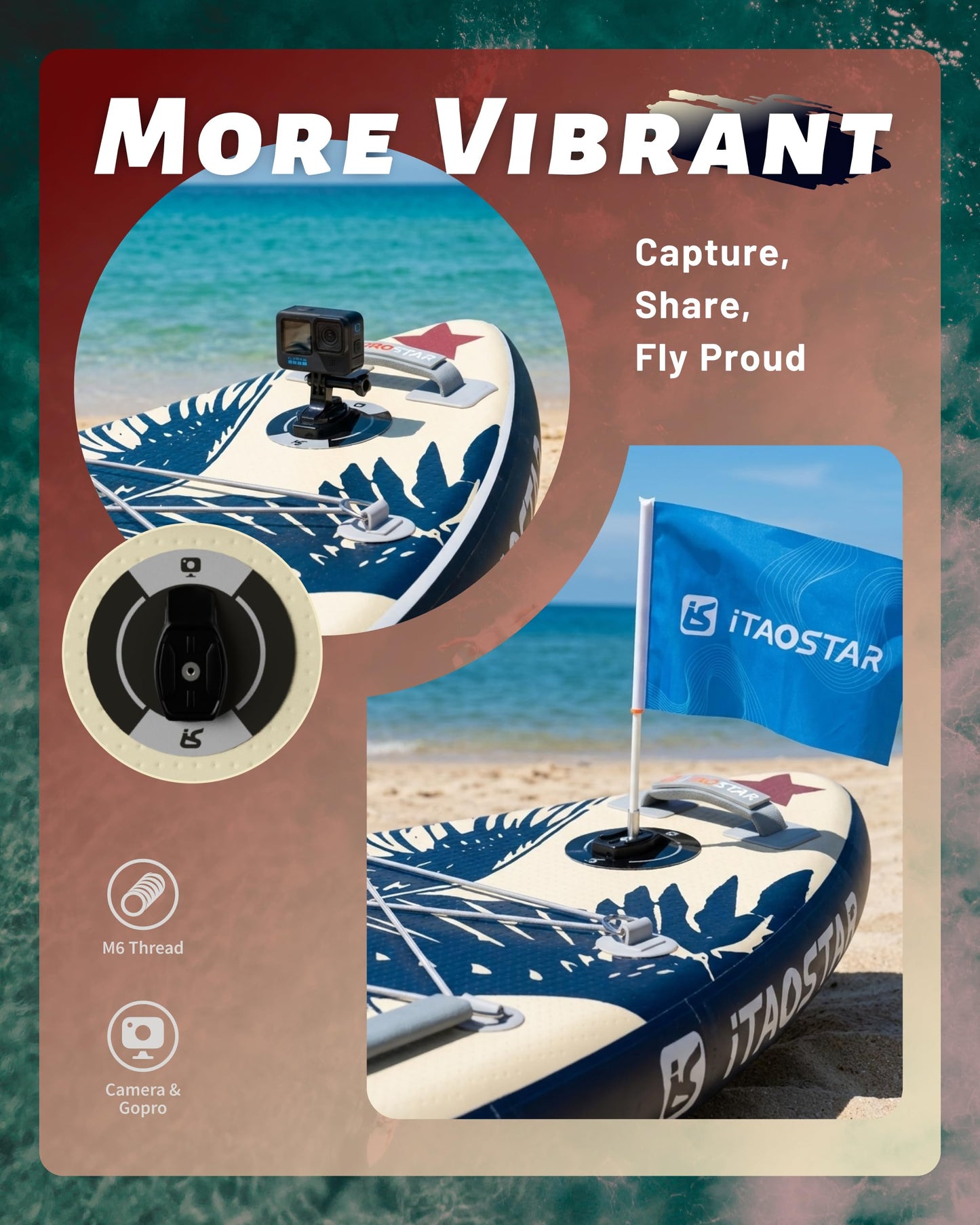 iTAOSTAR N26A 35" Extra Wide Inflatable Stand Up Paddle Board - The Ultimate Stable Inflatable SUP Board for Yoga & Fishing, Full Kit Included