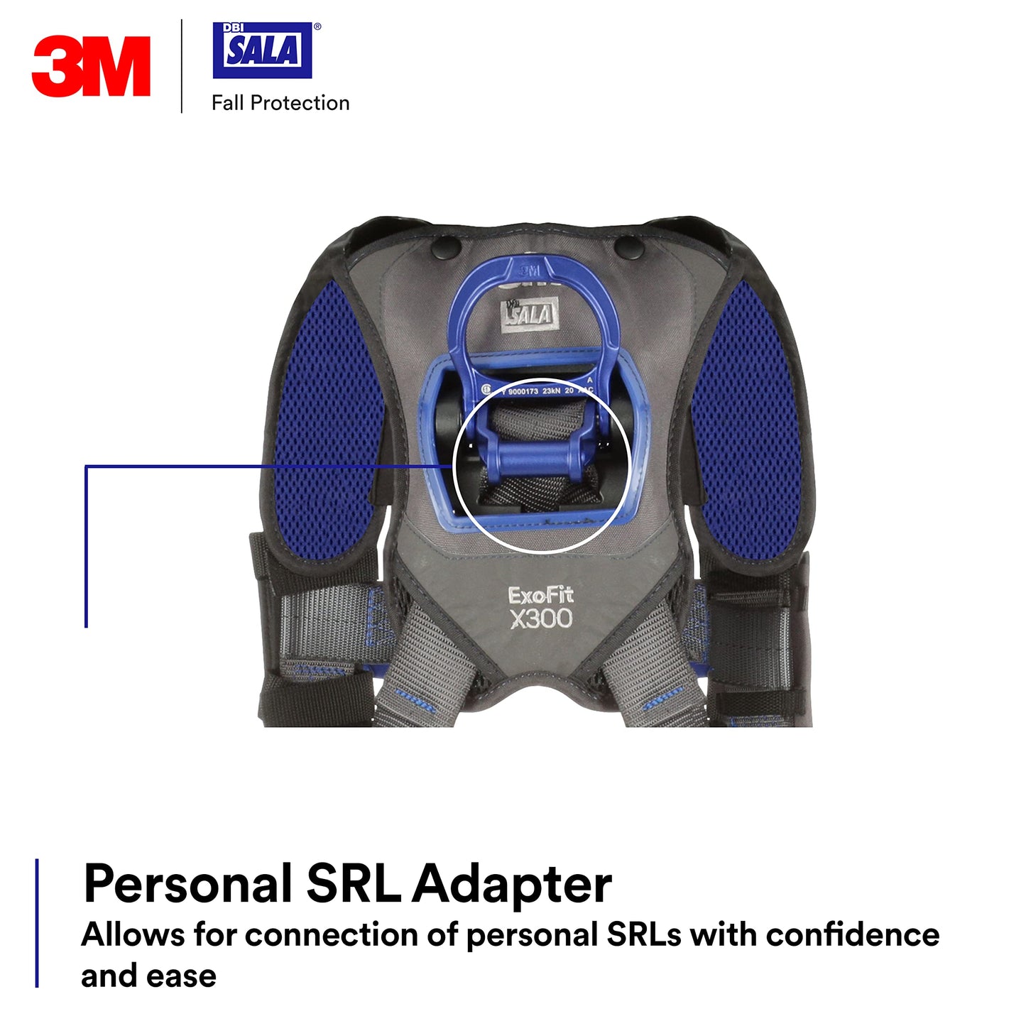 3M 113052 DBI-SALA ExoFit X300 Comfort Vest Positioning Safety Harness Fall Protection, OSHA, ANSI, General Industry, Aluminum Back and Hip D-Ring, Auto-Locking Quick Connect Leg and Chest Buckles, L