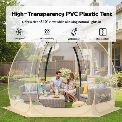 Lenotos Pop Up Bubble Tent, 10 x 10 FT Instant Igloo Tent Suitable for 4-6 People, Screen House for Patios, Cold