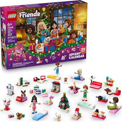 LEGO Friends Advent Calendar 2025 Building Toy - Holiday Countdown Set for Girls &amp Boys Ages 6+ - 24 Buildable Surprises 5 Minidolls &amp 5 Pets - Kids Gift Idea for Christmas - 42668