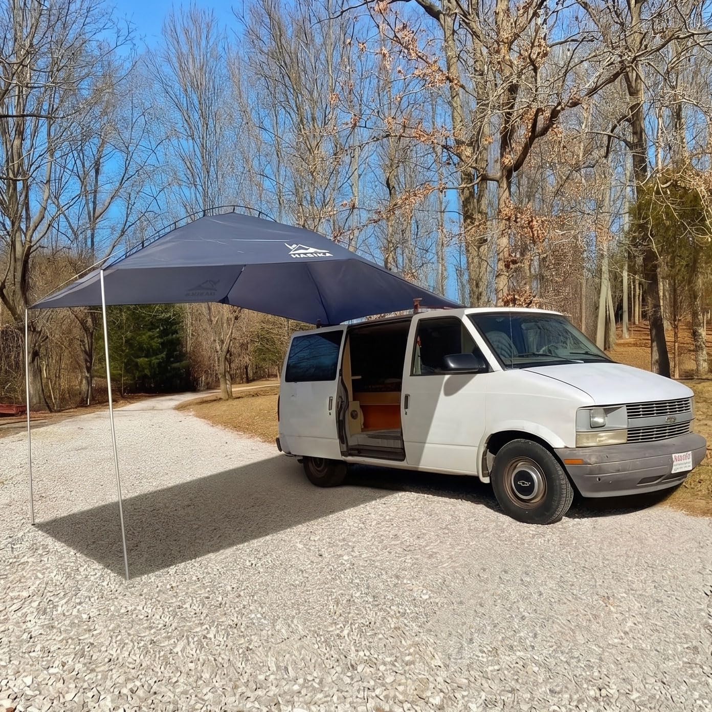 Versatility Camping Tent for Truck Bed,SUV RVing, Van,Trailer and Overlanding Portable Teardrop Awning Canopy Tear Resistant Tarp with 2 Sandbag