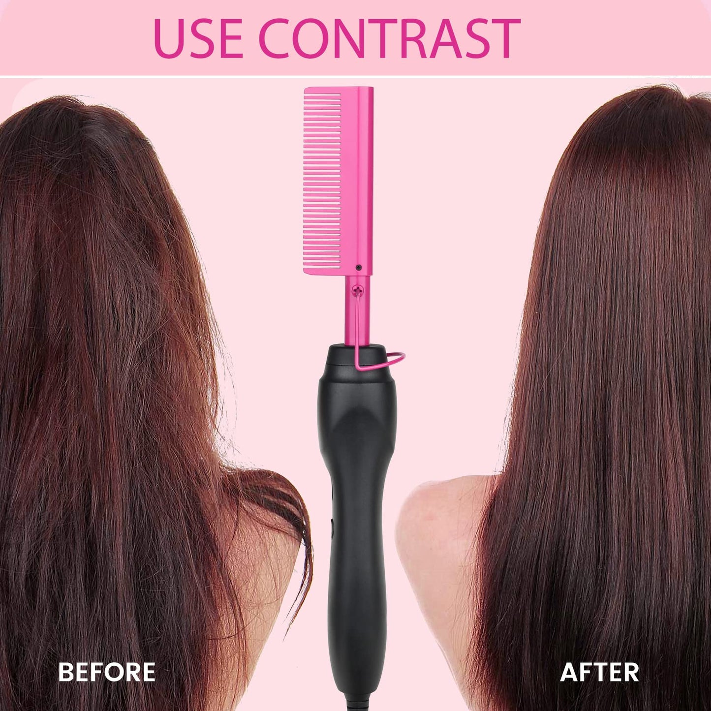 Electric Hot Comb Hair Straightener Heat Pressing Comb Curling Flat Iron Curler Hair Straightener Brush for Natural Black,Anti-Scald Beard Straightening Electric Press Comb