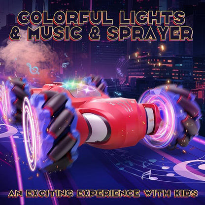 Dysaim Spider Remote Control Car Gesture Sensing RC Stunt Cars Toys for Boys Ages 4-12 360° Rotate Transform Drift with Lights Music Sprayer 2.4Ghz Hand Controlled Car Birthday Gifts