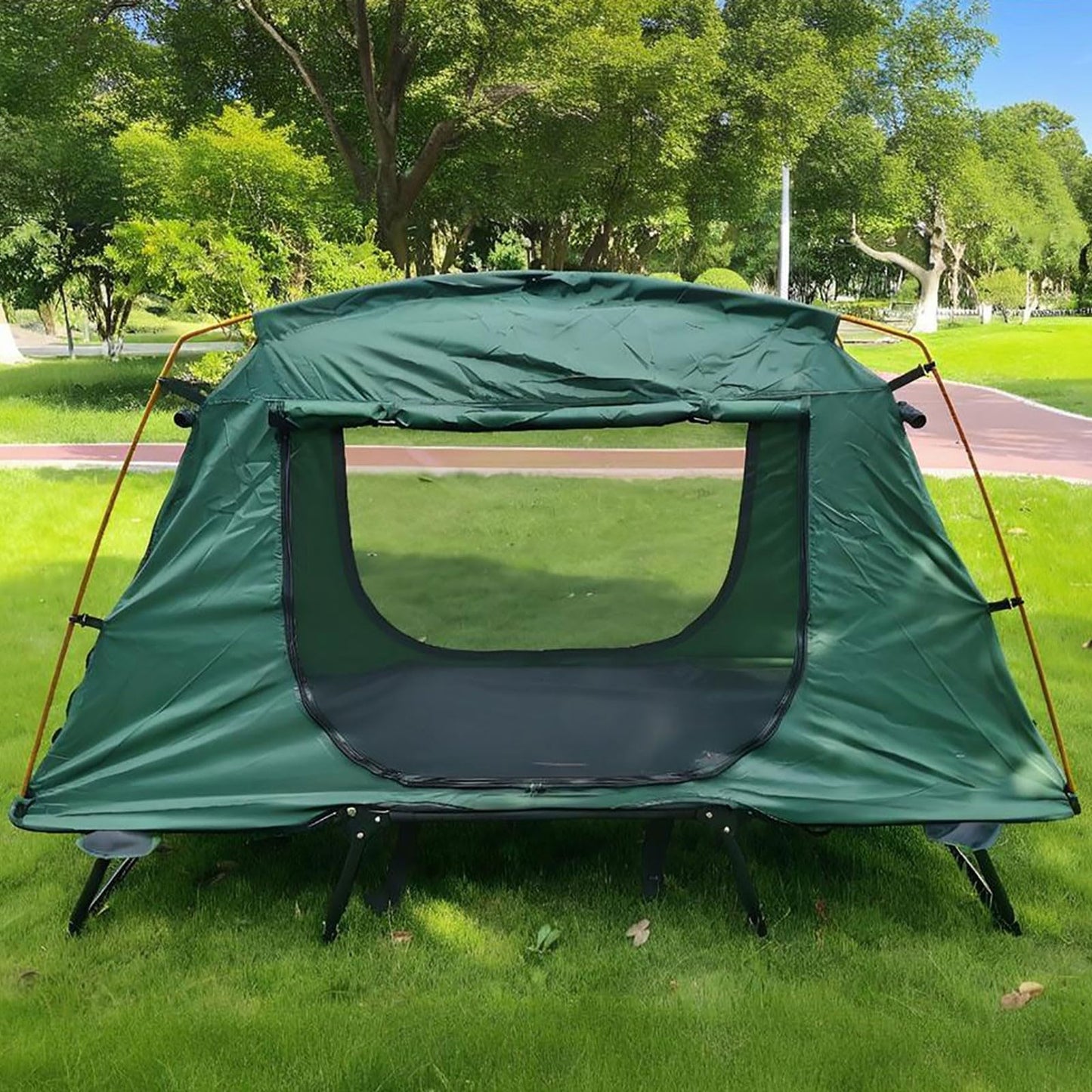 HI SUYI Tent Cot Folding Off The Ground Waterproof Camping Sleeping Bed with Rain Cover
