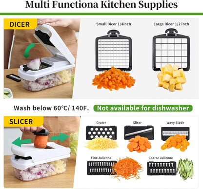 Skiennix 18-in-1 Vegetable Chopper - Versatile Mandoline Slicer with Container & Multiple Functions