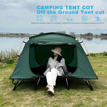 HI SUYI Tent Cot Folding Off The Ground Waterproof Camping Sleeping Bed with Rain Cover