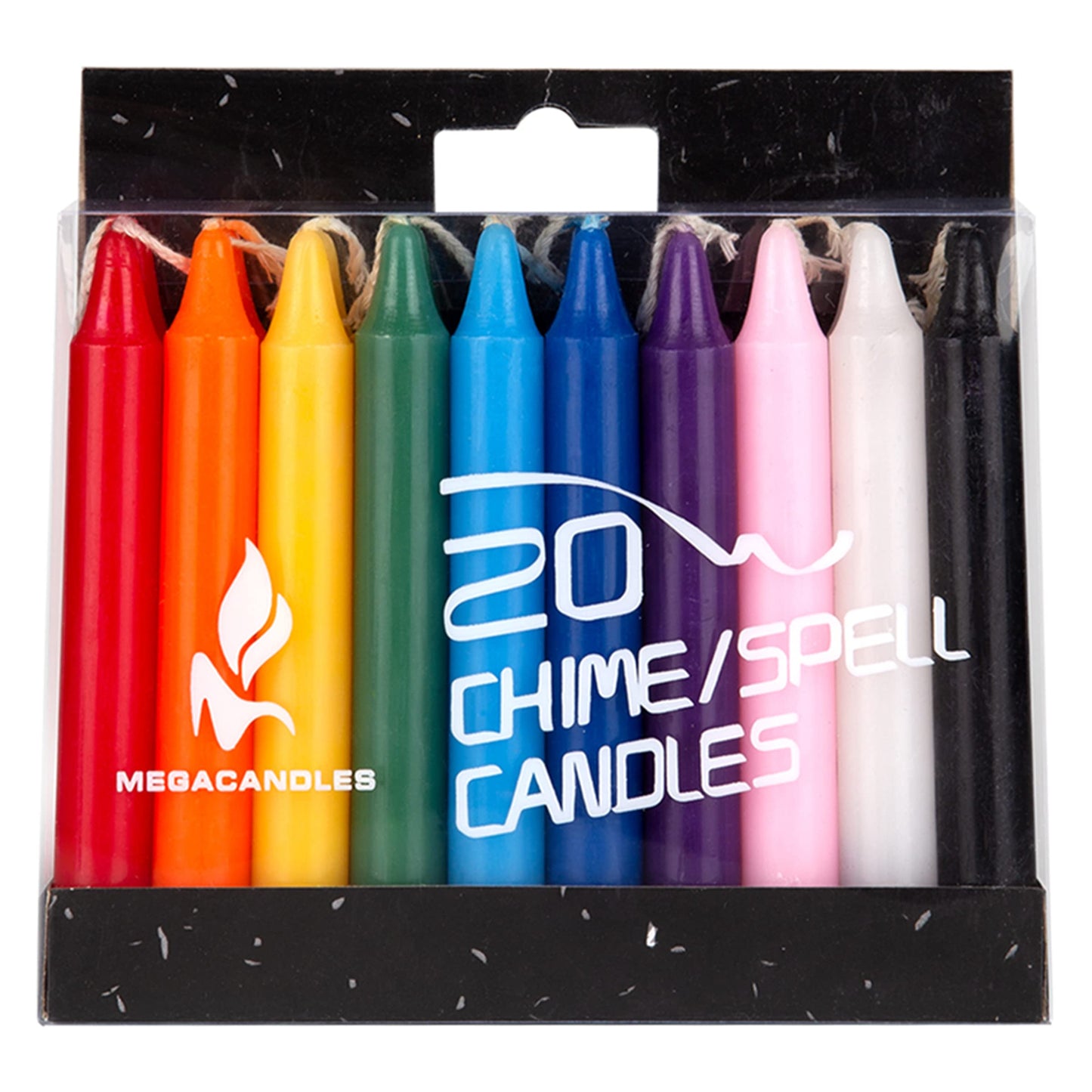 Mega Candles 20 pcs Unscented Assorted Colors Exquisite Mini Taper Spell Candles, 4 Inch Tall x 1/2 Inch Diameter, Magic Chimes, Enchantment, Casting Rituals, Witchcraft, Wiccan, Altar, Metaphysical