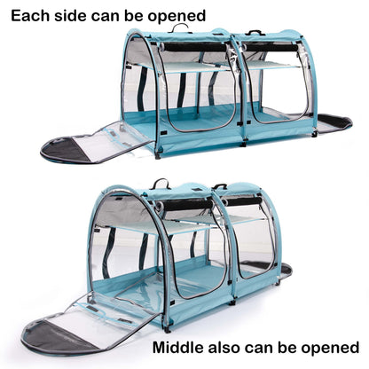 Mispace Portable 2 Pet Carriers for Cats Collapsible Cat Condo for Car Travel Pet Kennel Show Cages with Portable Carry Bag Hammocks Mats and Litter Box