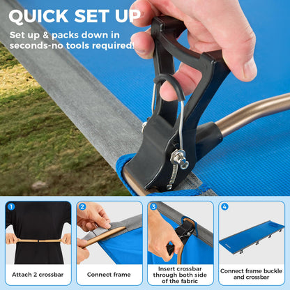 KingCamp Ultralight Camping Cot, Portable Folding Sleeping Cot for Adults, 265 Lbs Heavy Duty Compact Bed for Outdoor Backpacking Travel Hiking, Extra Wide 75 x 25 Inches, Blue