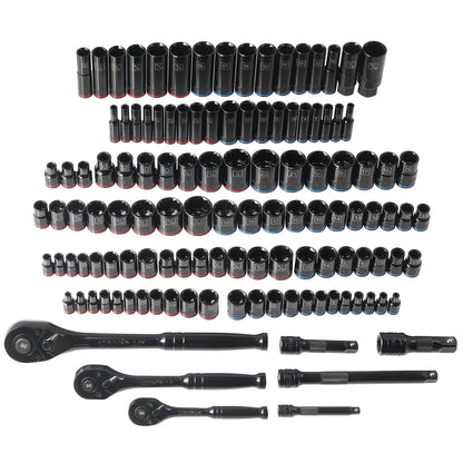 STARWORK TRUE MECHANIC 303-Piece Mechanics Tool Set, 120-Tooth Ratcheting Wrench Set, 1/4", 3/8", 1/2" Drive, Professional, SAE/Metric